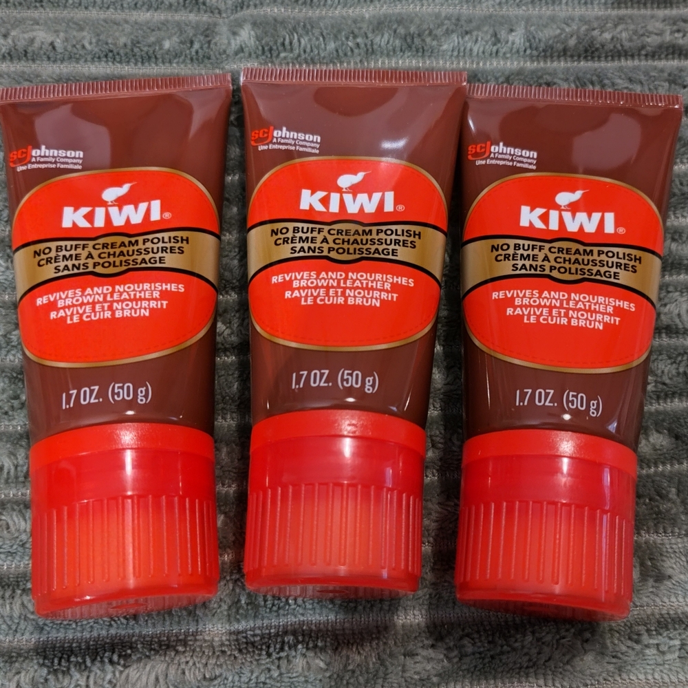 NEW!! Kiwi No Buff Cream Polish For Leather Shoes - Rich Brown